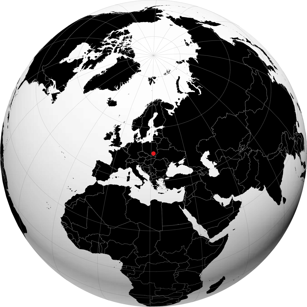 Mielec auf dem Globus