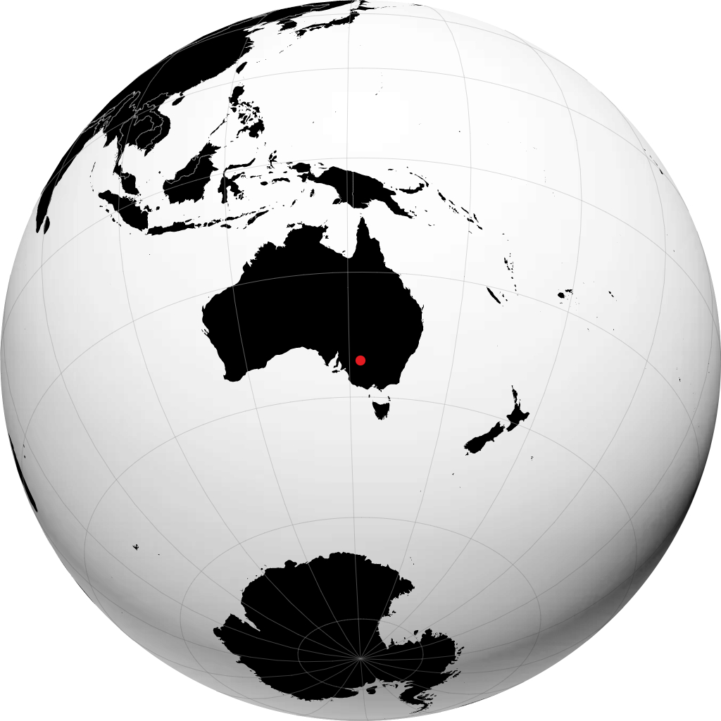 Mildura auf dem Globus