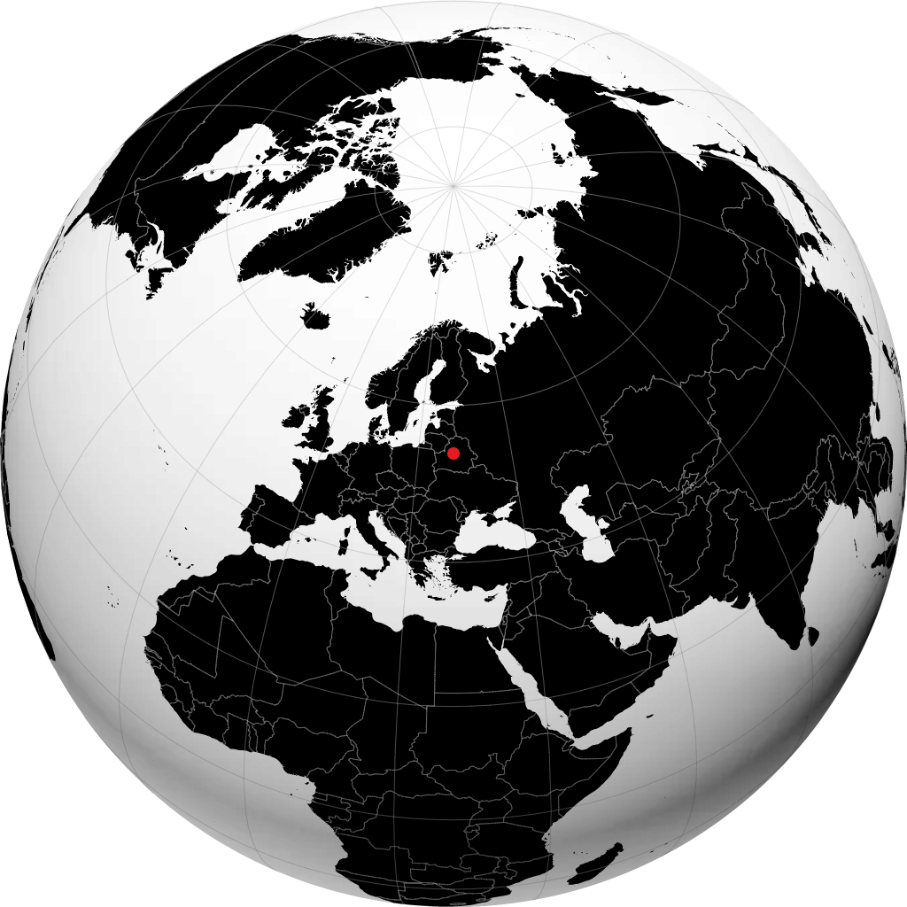 Minsk auf dem Globus