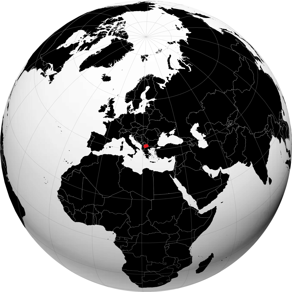Nordmazedonien auf dem Globus