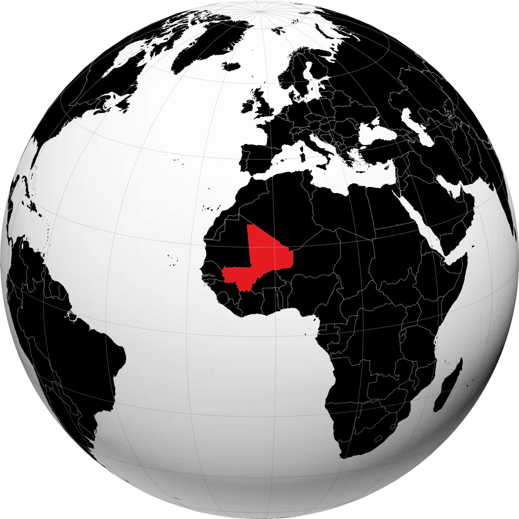 Mali auf dem Globus