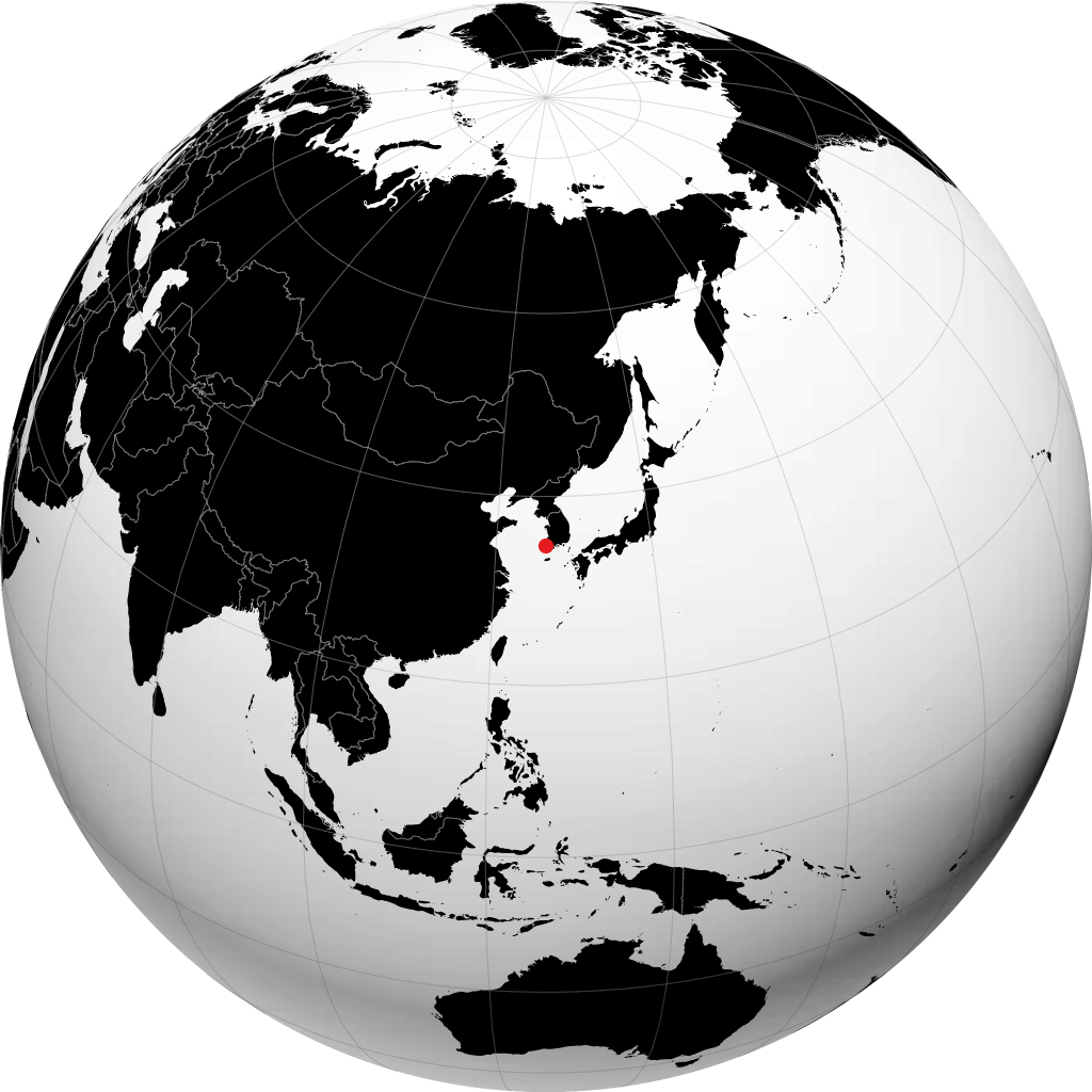 Mokpo auf dem Globus