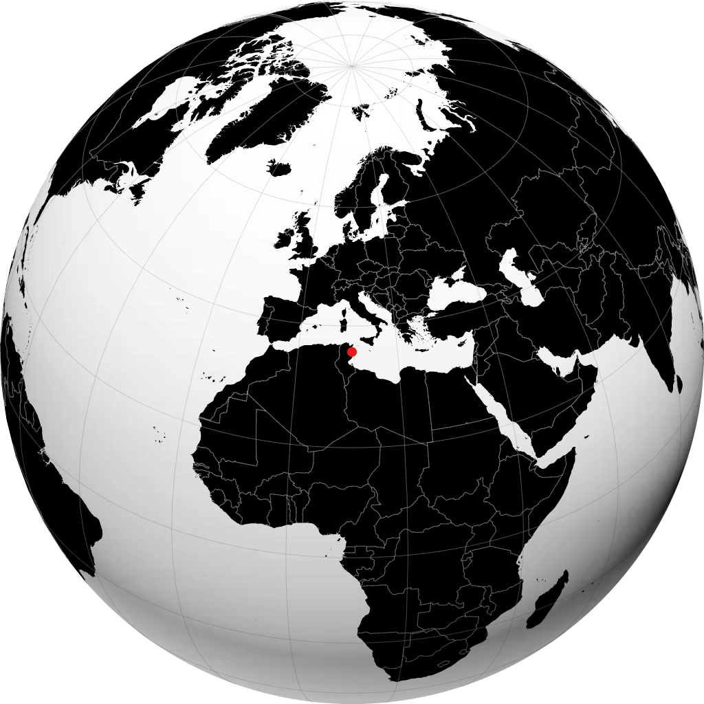 Monastir auf dem Globus