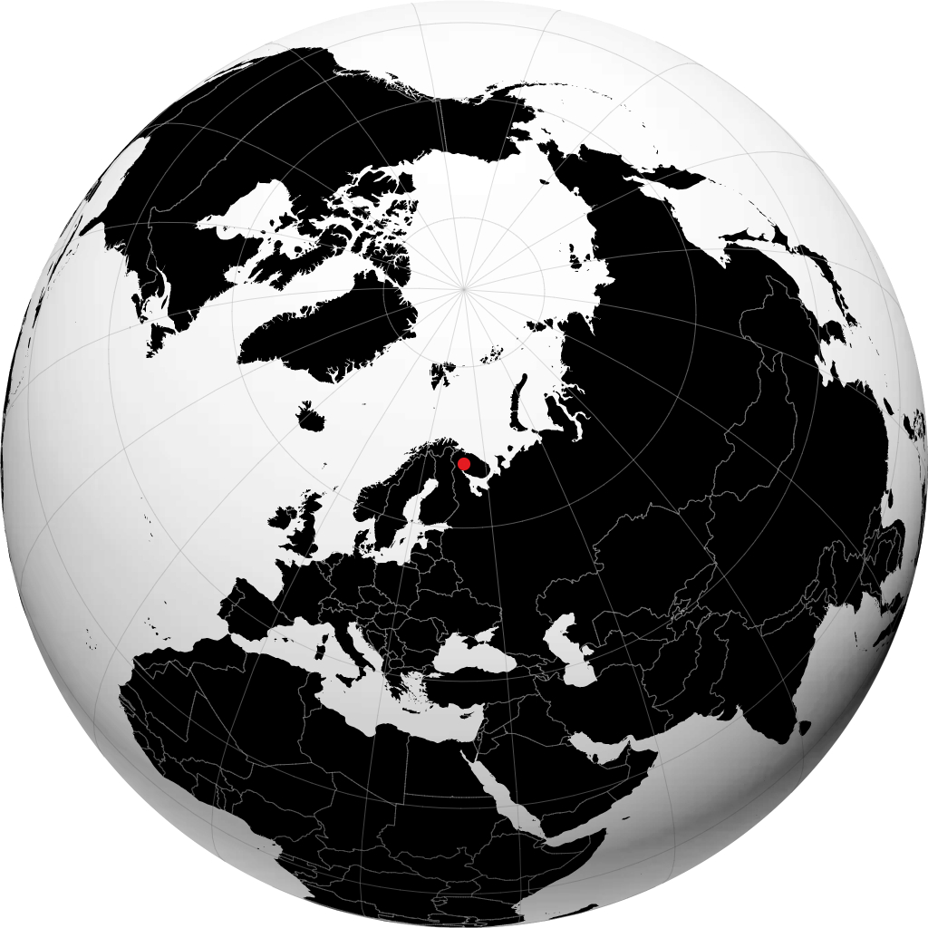 Monchegorsk auf dem Globus