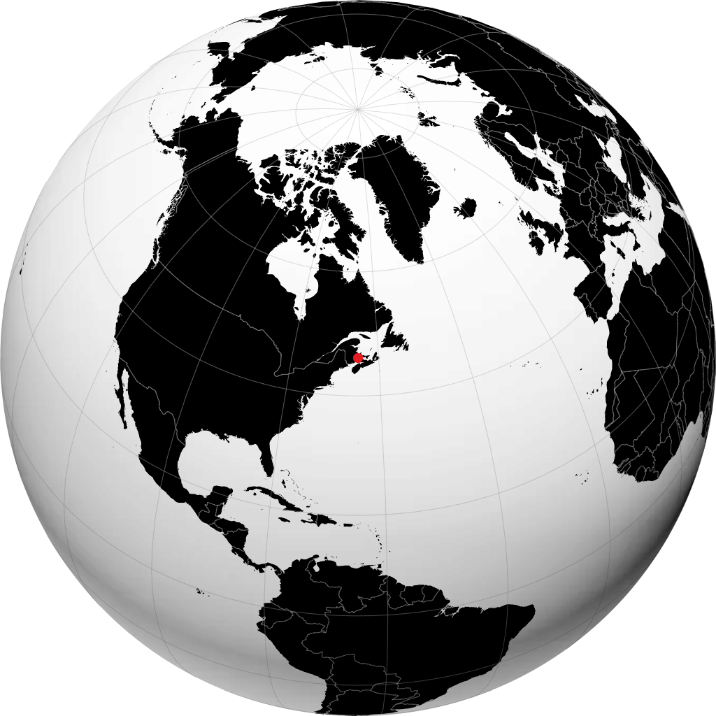 Moncton auf dem Globus