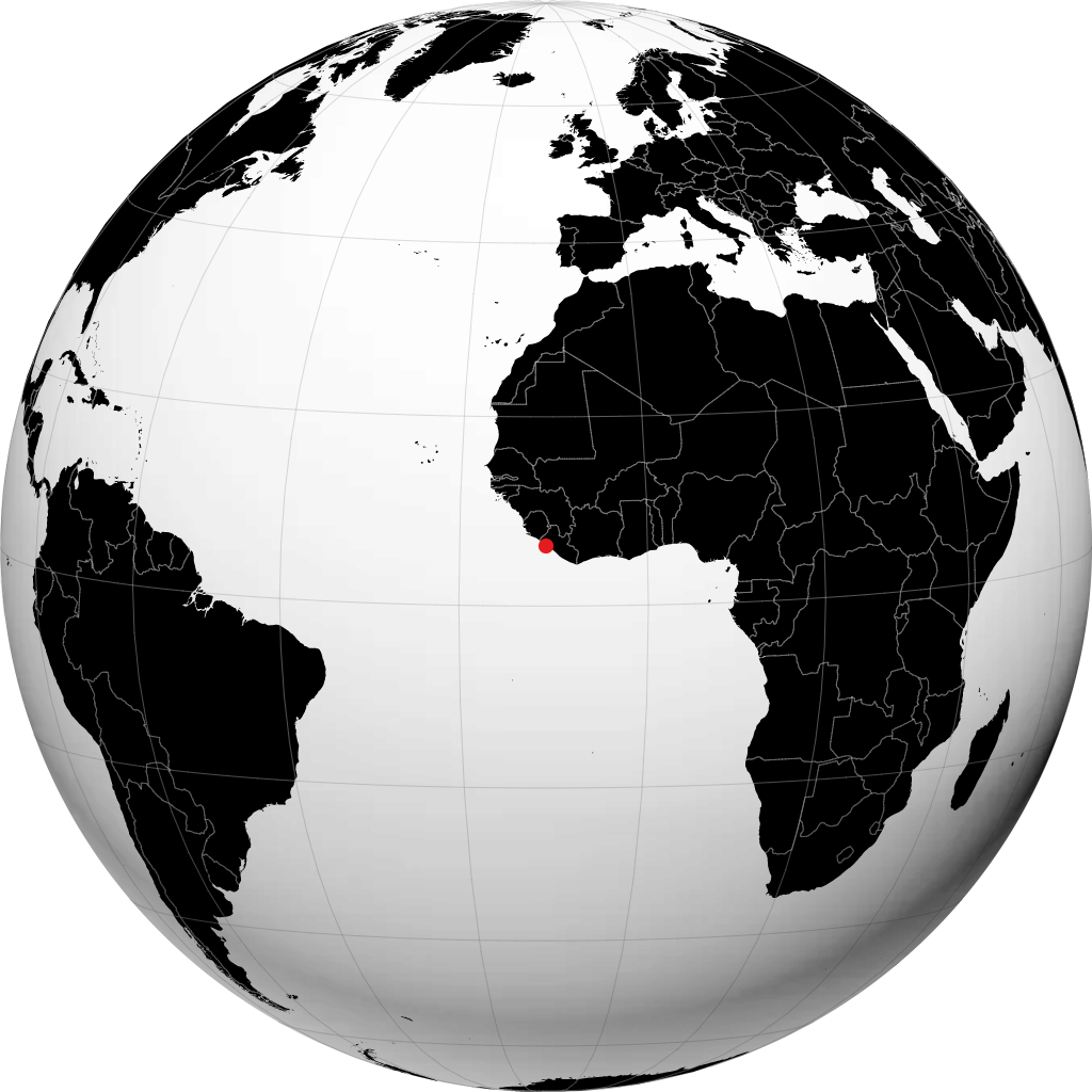 Monrovia auf dem Globus