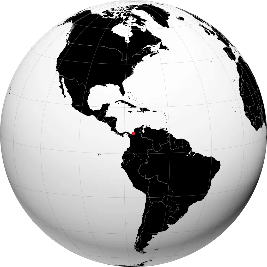 Montería auf dem Globus