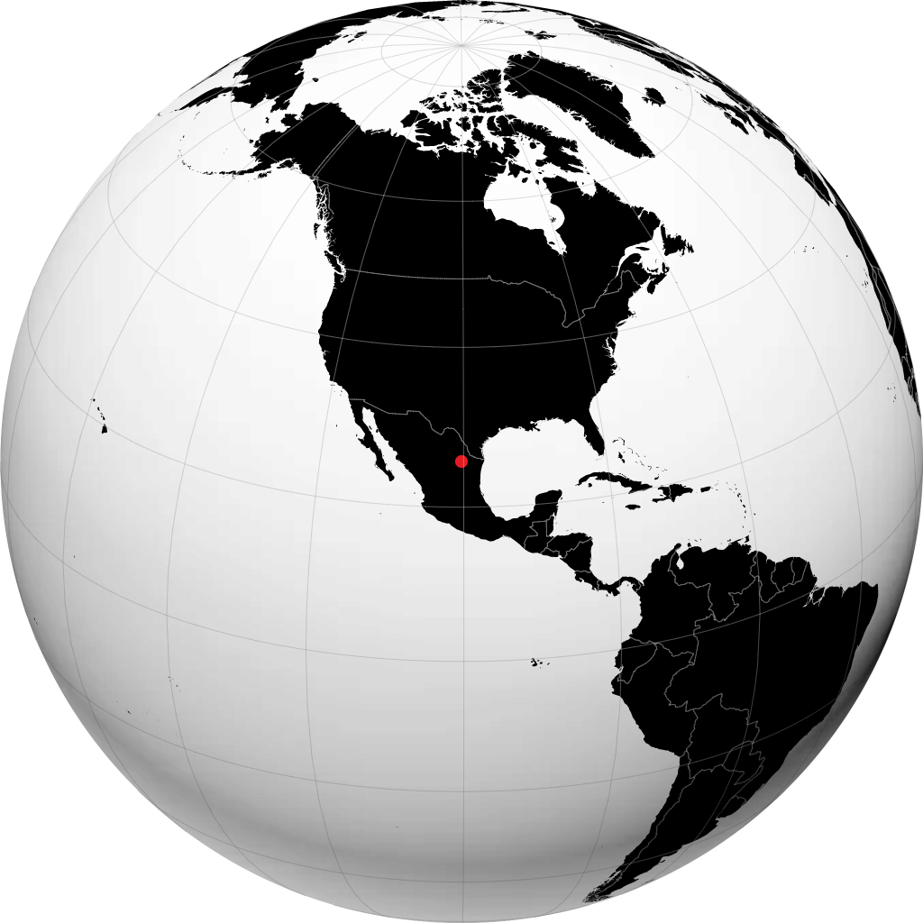 Monterrey auf dem Globus