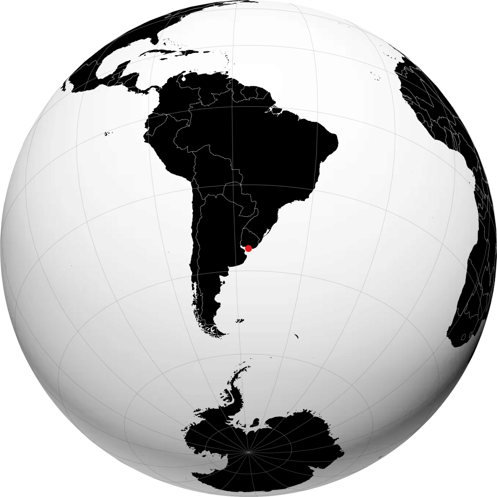 Montevideo auf dem Globus