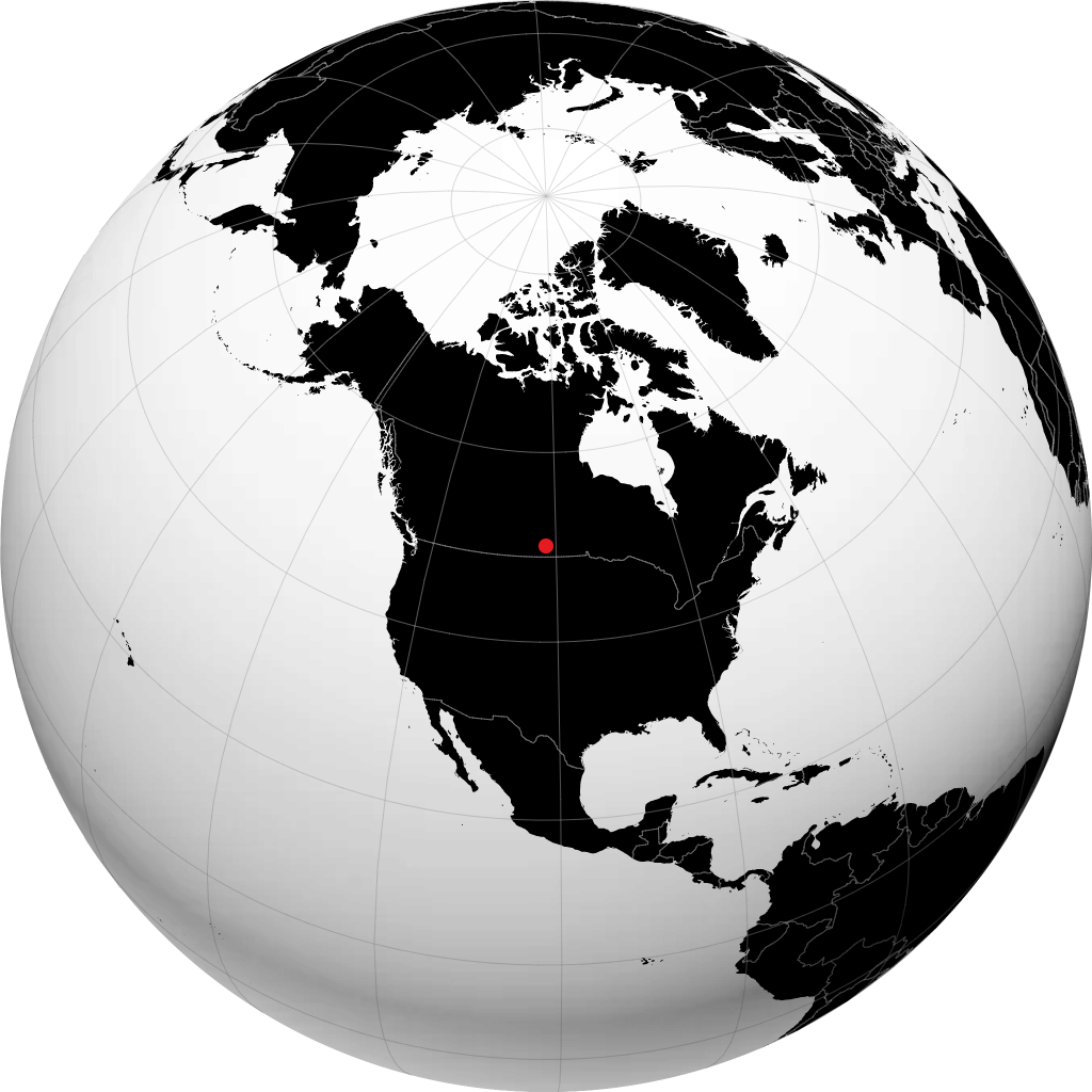Moosomin auf dem Globus