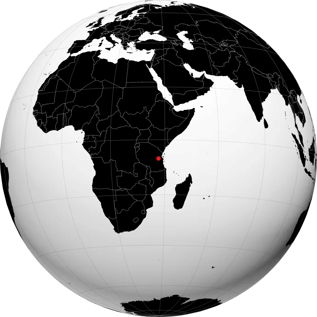 Morogoro auf dem Globus
