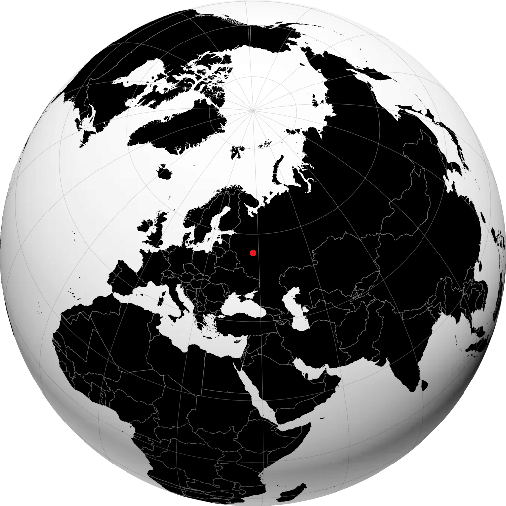 Moskau auf dem Globus