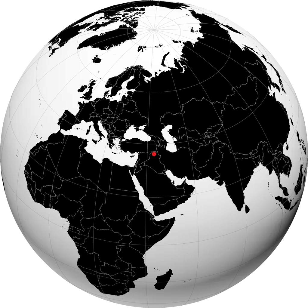 Mossul auf dem Globus