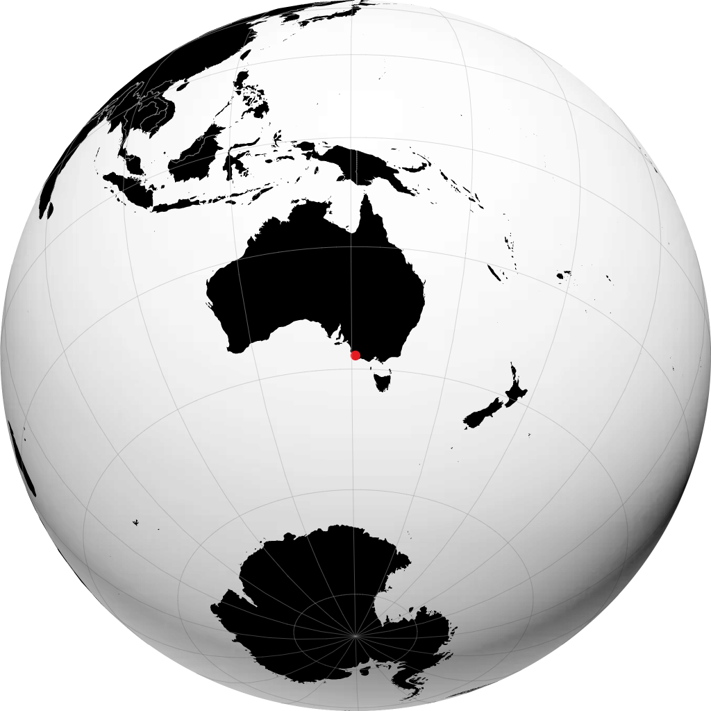 Mount Gambier auf dem Globus