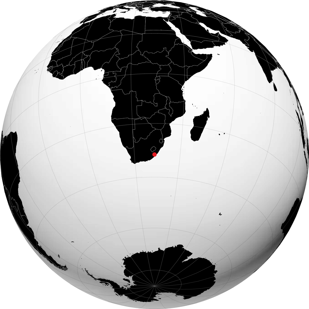 Mthatha auf dem Globus