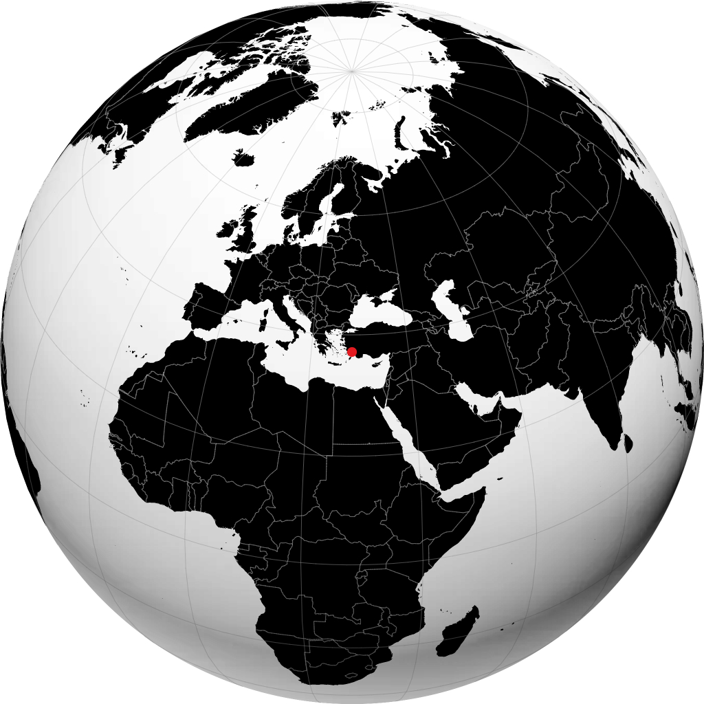 Muğla auf dem Globus