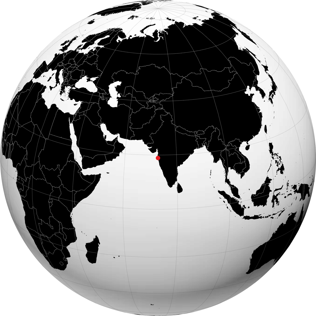 Mumbai auf dem Globus