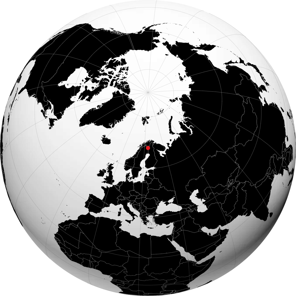 Muonio auf dem Globus