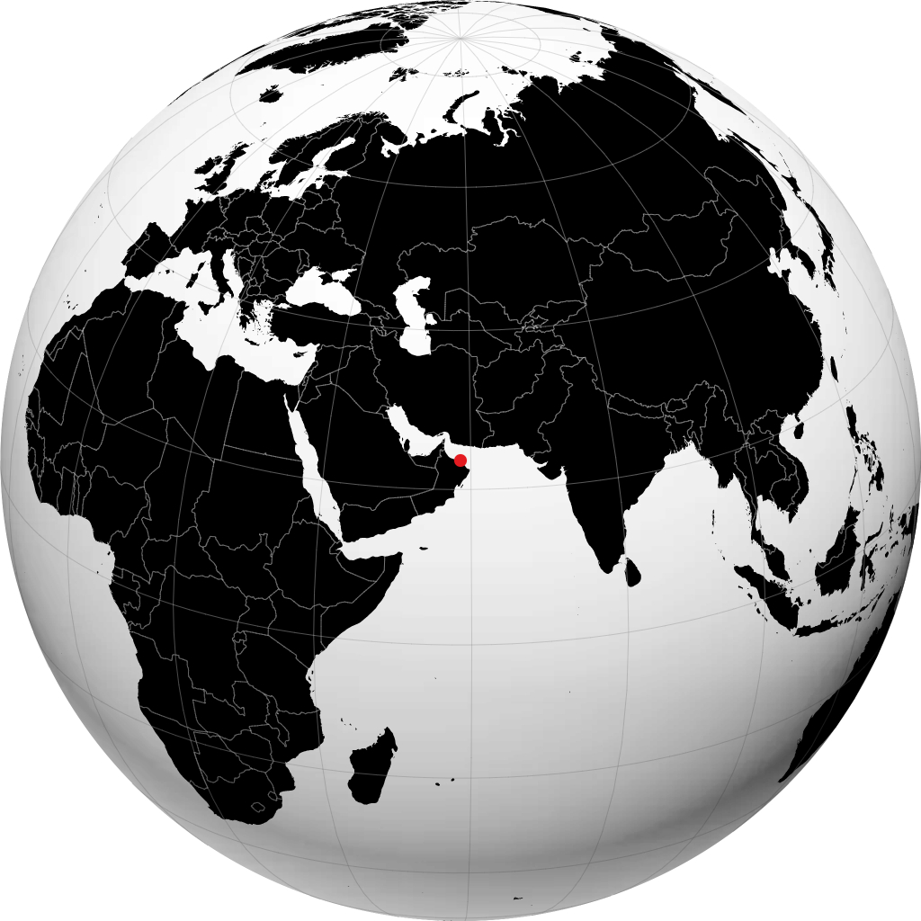 Maskat auf dem Globus