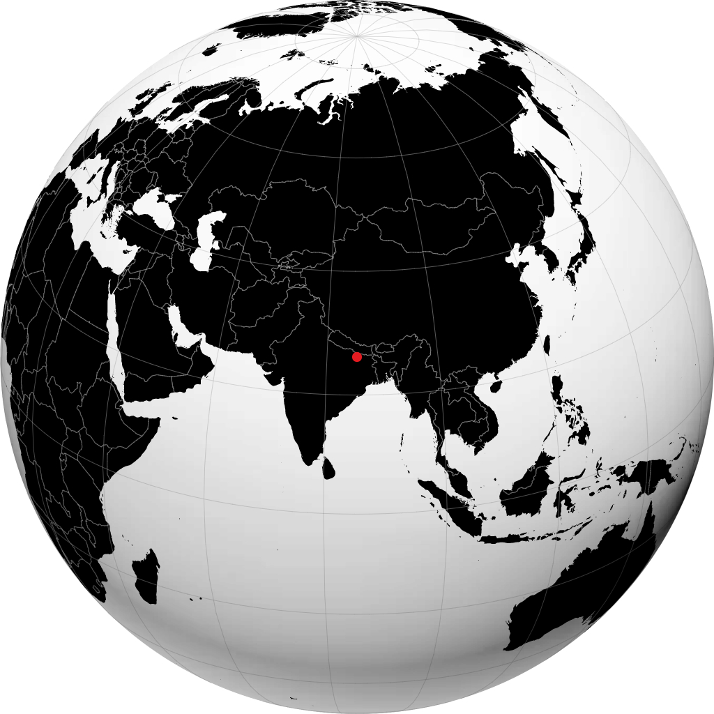 Muzaffarpur auf dem Globus