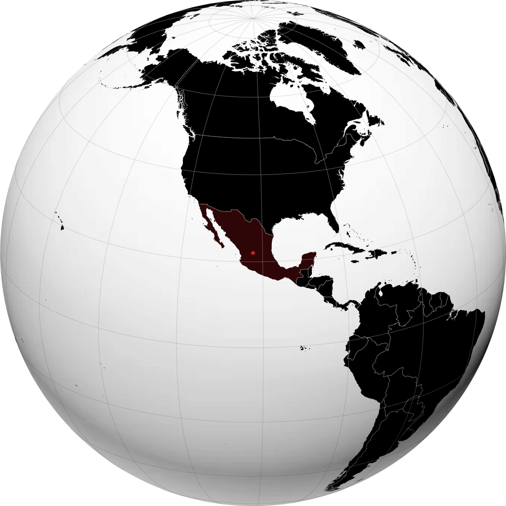 Bundesstaat Aguascalientes auf dem Globus