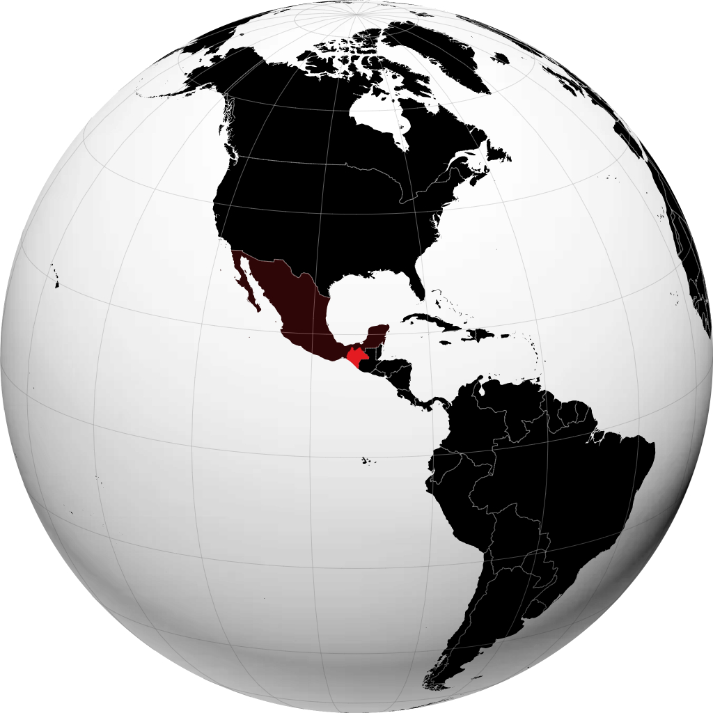 Bundesstaat Chiapas auf dem Globus
