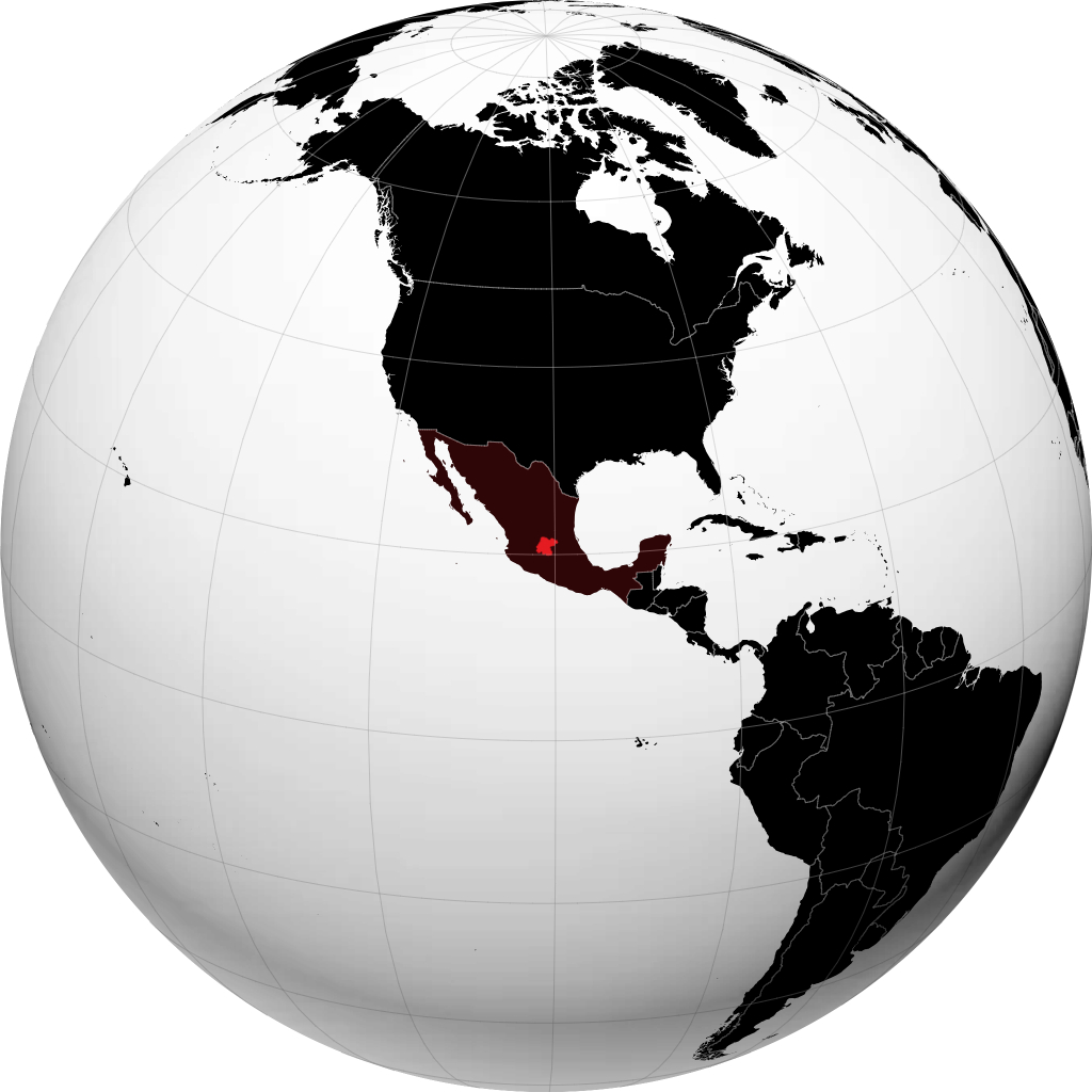 Bundesstaat Guanajuato auf dem Globus