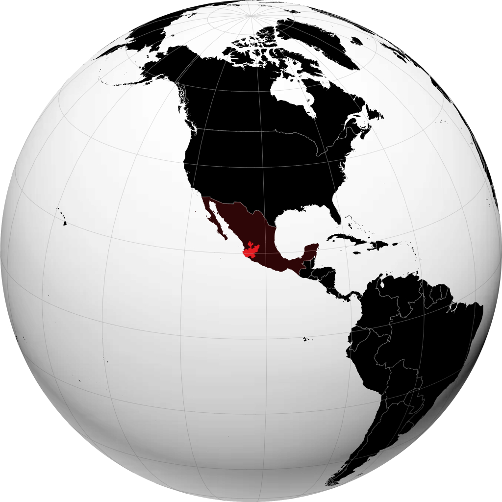 Bundesstaat Jalisco auf dem Globus