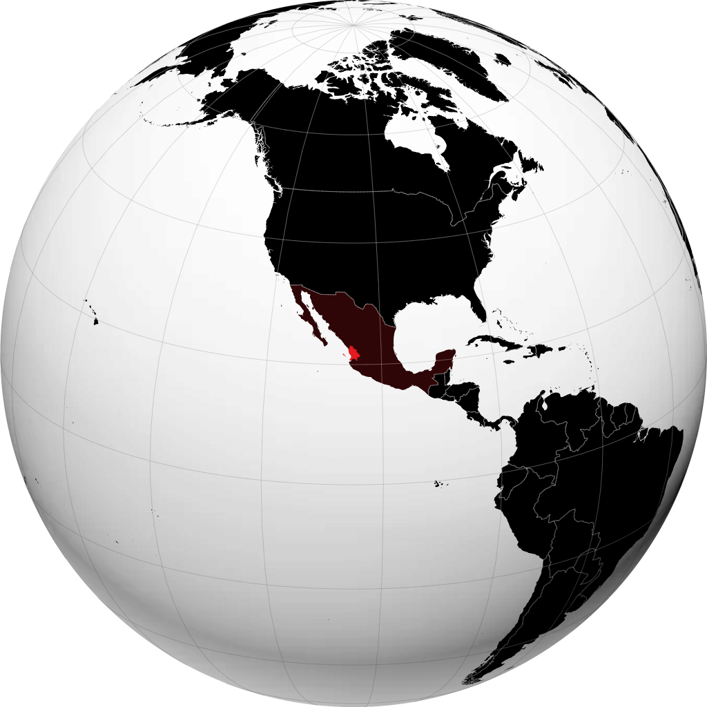 Bundesstaat Nayarit auf dem Globus