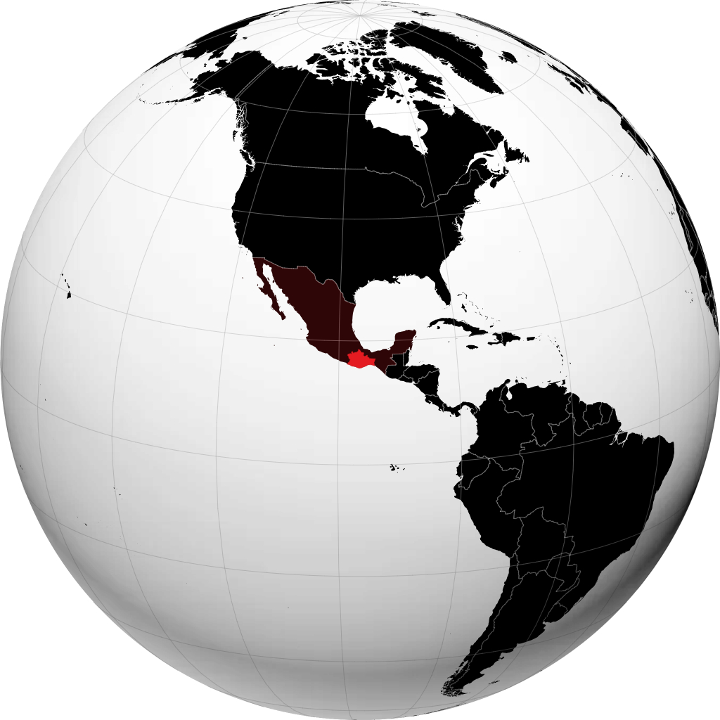 Bundesstaat Oaxaca auf dem Globus