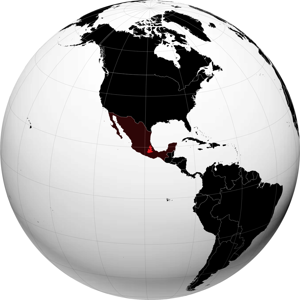 Bundesstaat Puebla auf dem Globus