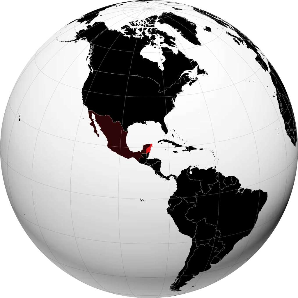 Bundesstaat Quintana Roo auf dem Globus