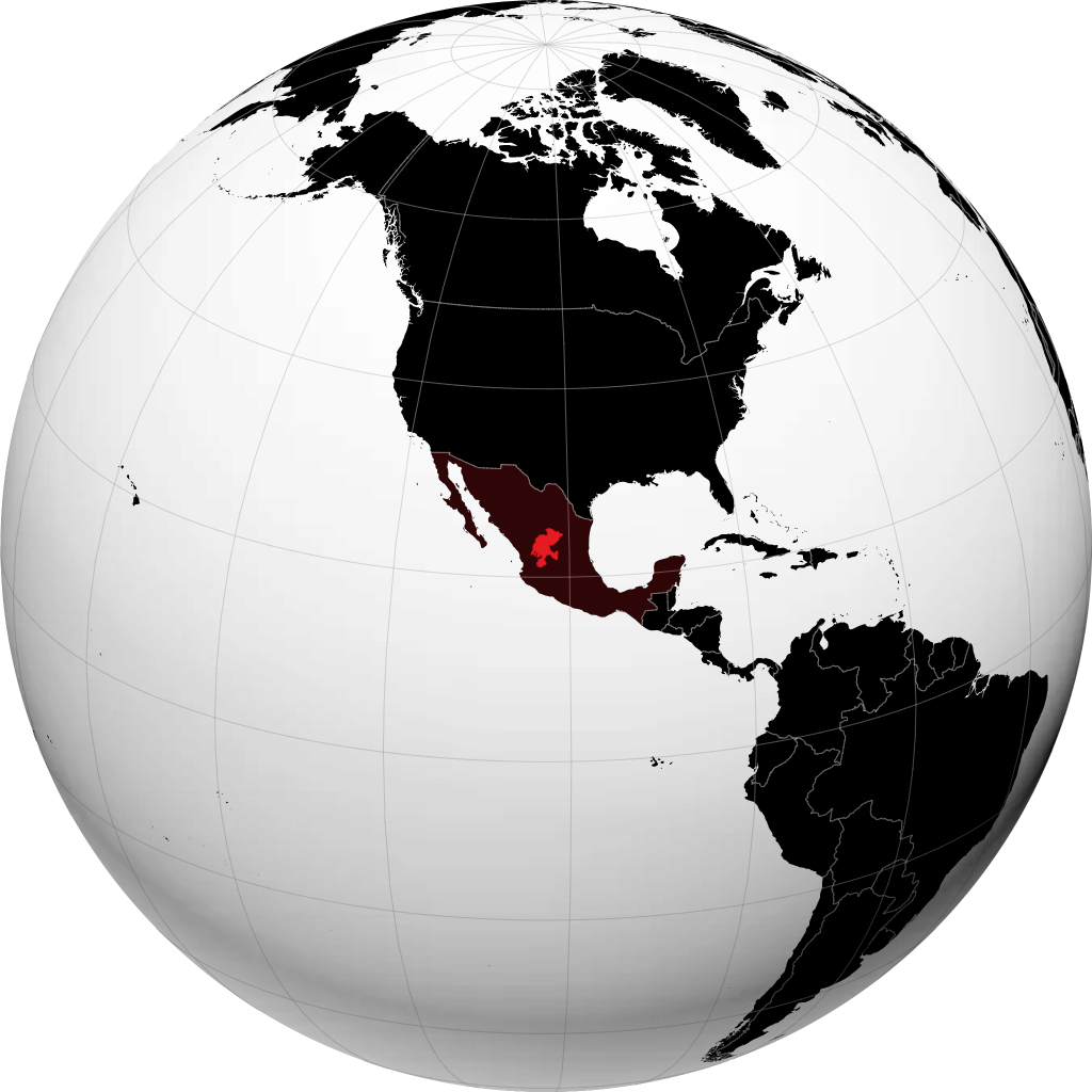 Bundesstaat Zacatecas auf dem Globus
