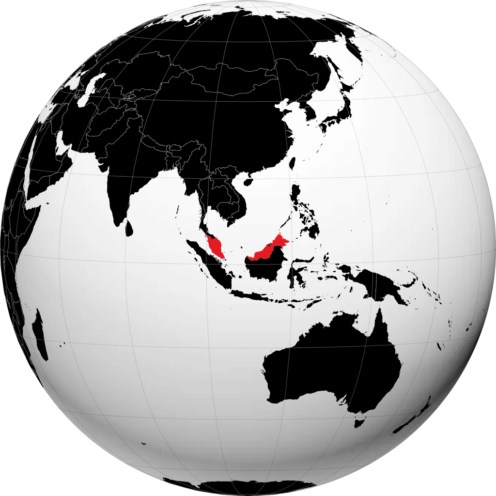 Malaysia auf dem Globus