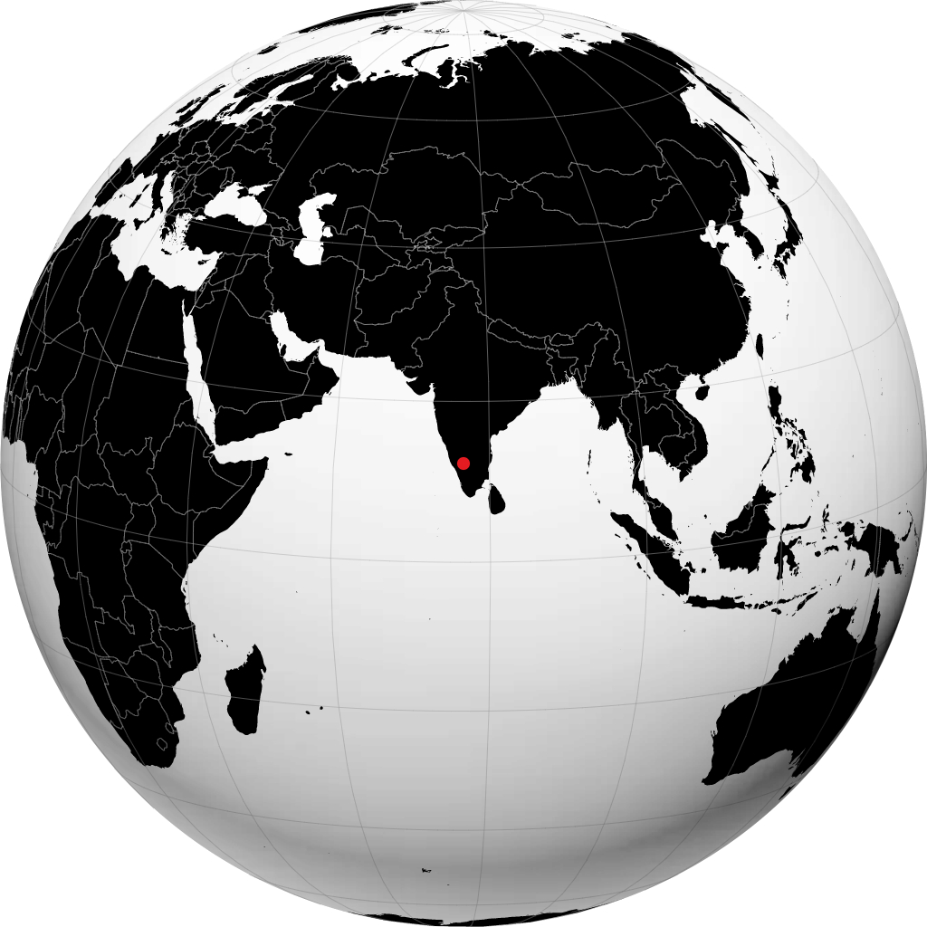 Mysore auf dem Globus