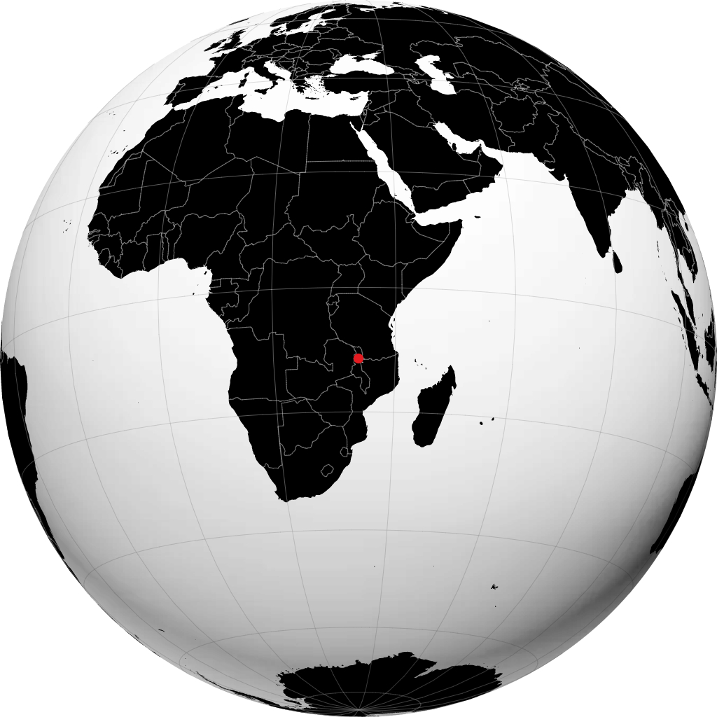 Mzuzu auf dem Globus