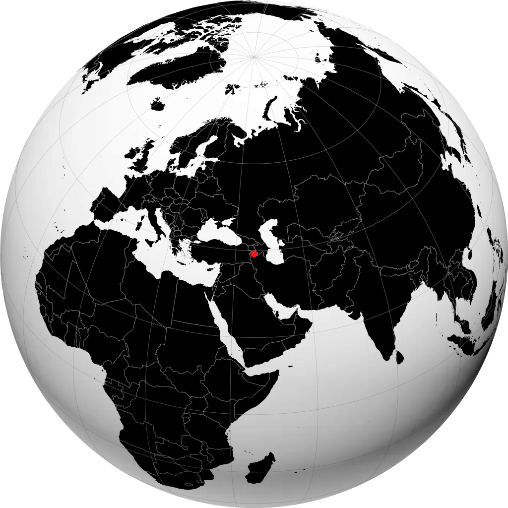 Nakhichevan auf dem Globus