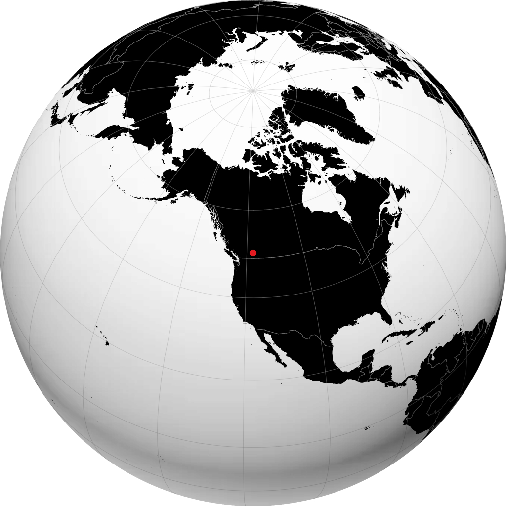 Nakusp auf dem Globus