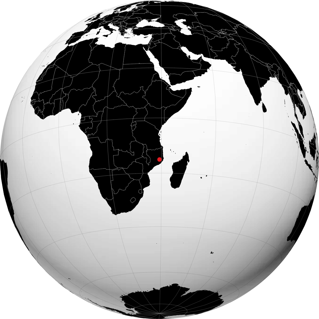 Nampula auf dem Globus