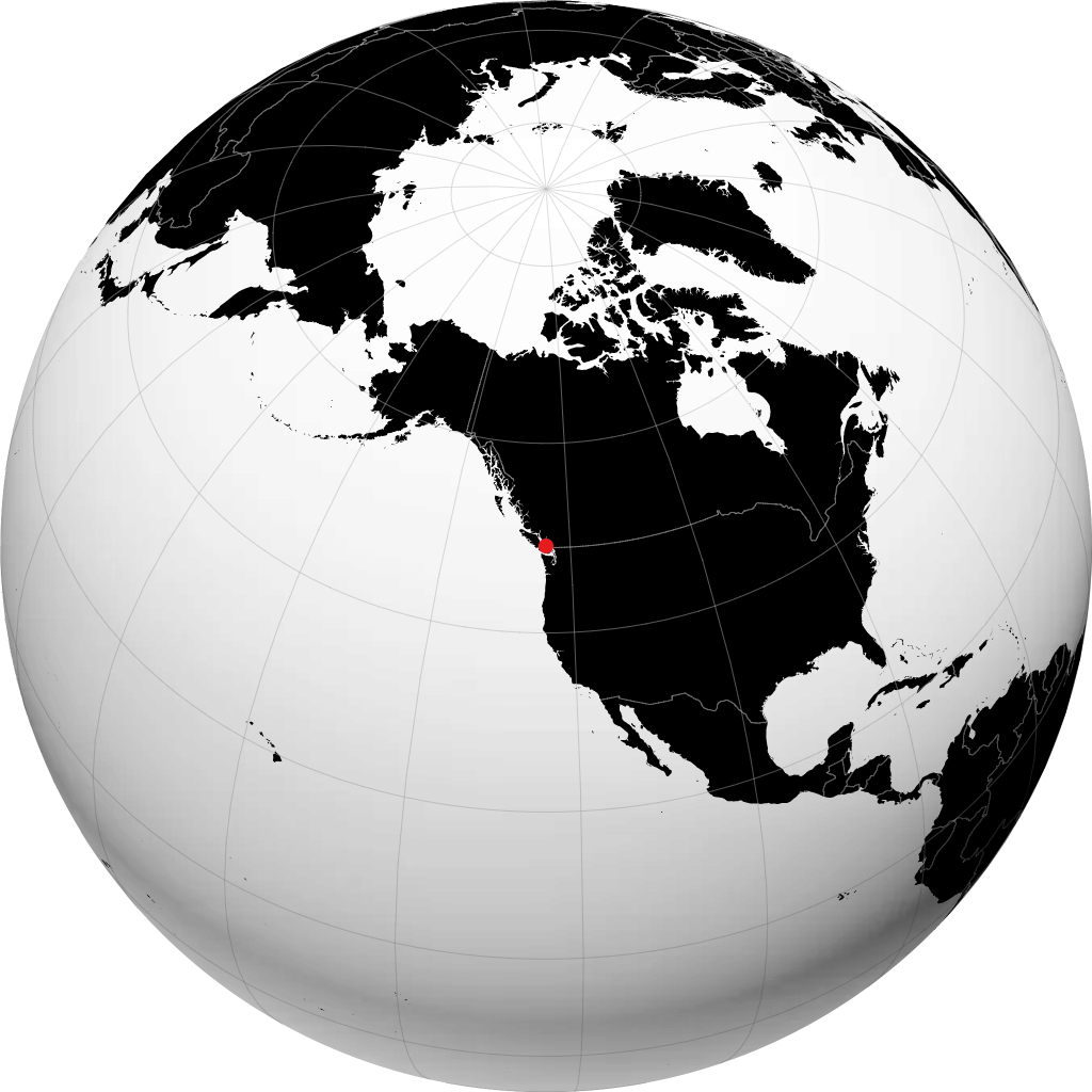 Nanaimo auf dem Globus