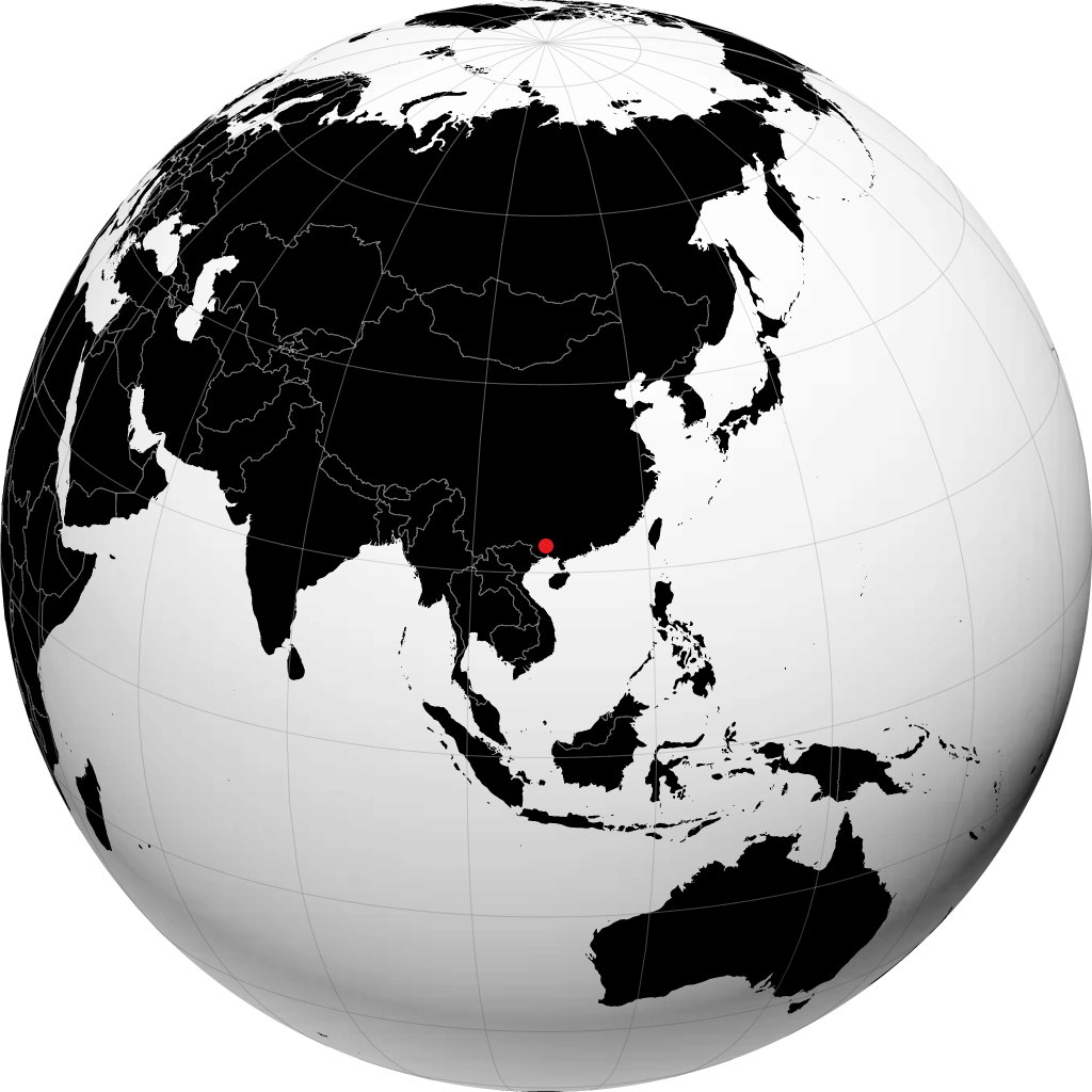 Nanning auf dem Globus