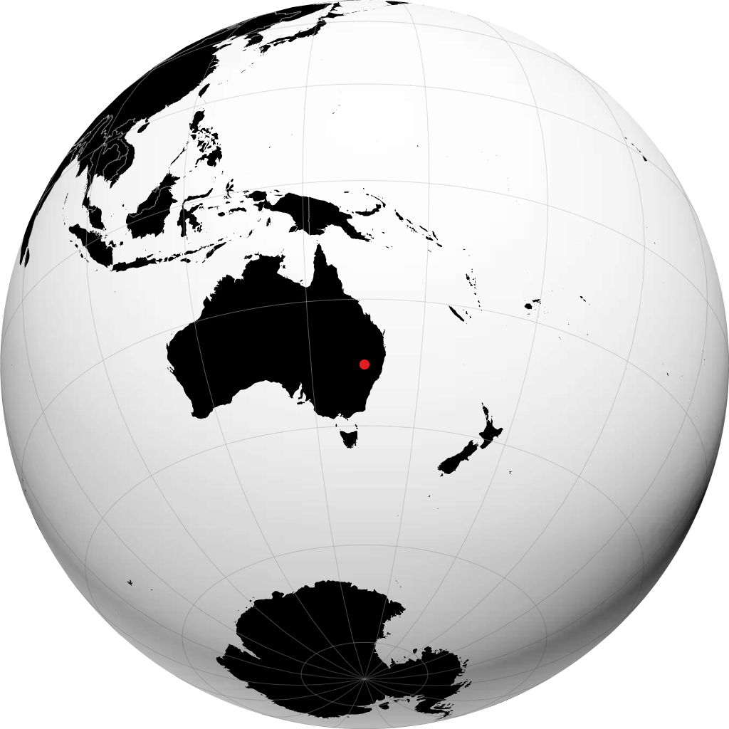Narrabri auf dem Globus