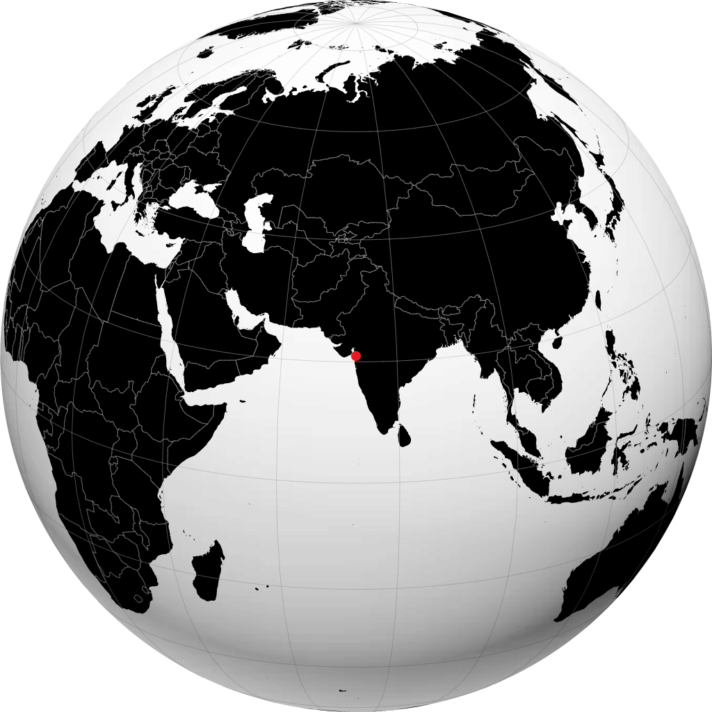 Navsari auf dem Globus