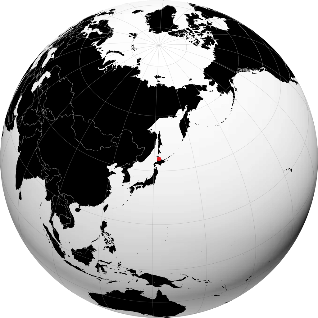 Nayoro auf dem Globus