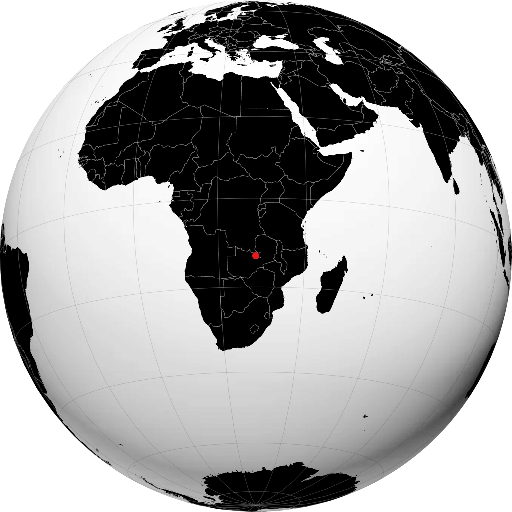 Ndola auf dem Globus