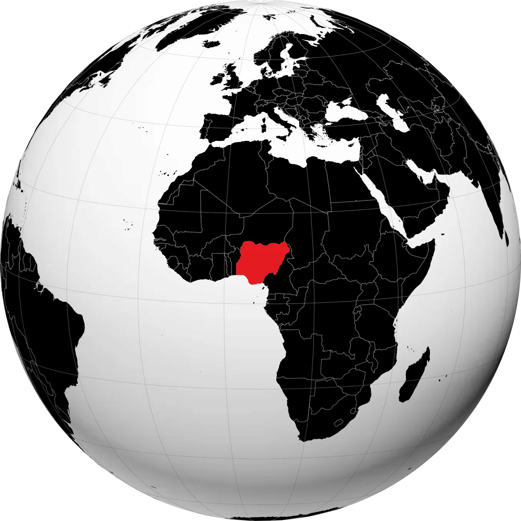 Nigeria auf dem Globus