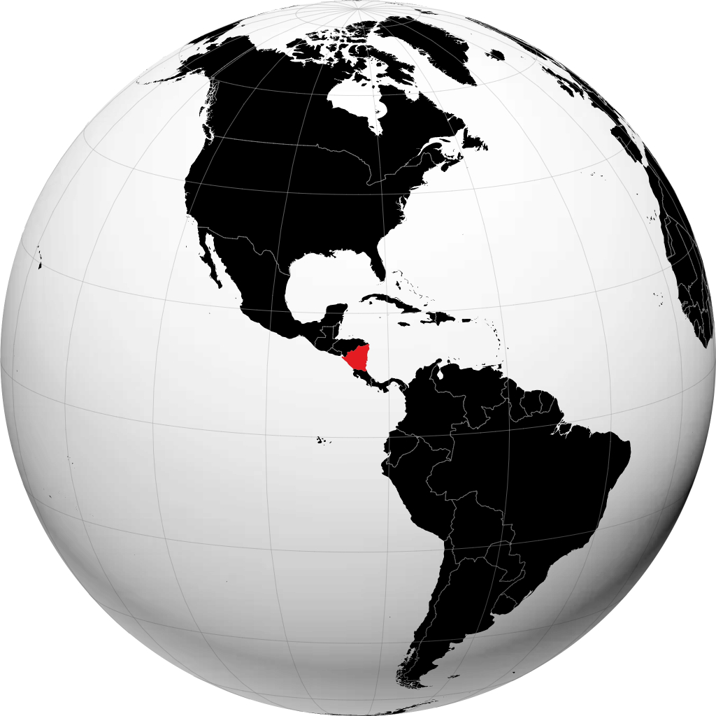 Nicaragua auf dem Globus