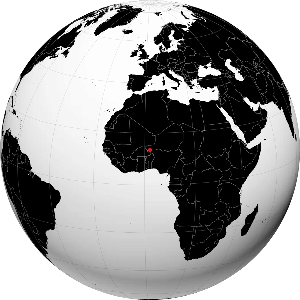Niamey auf dem Globus