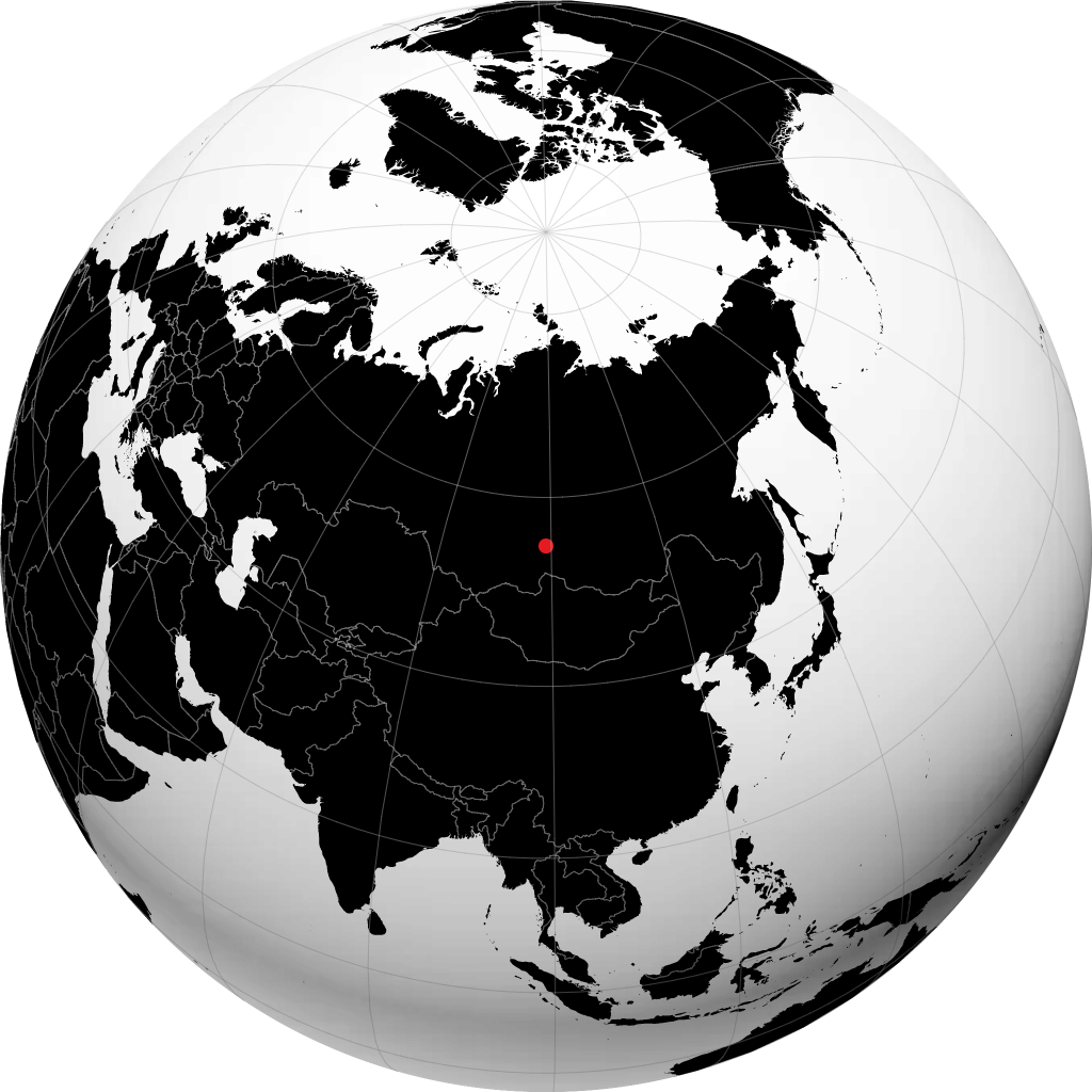 Nizhneudinsk auf dem Globus