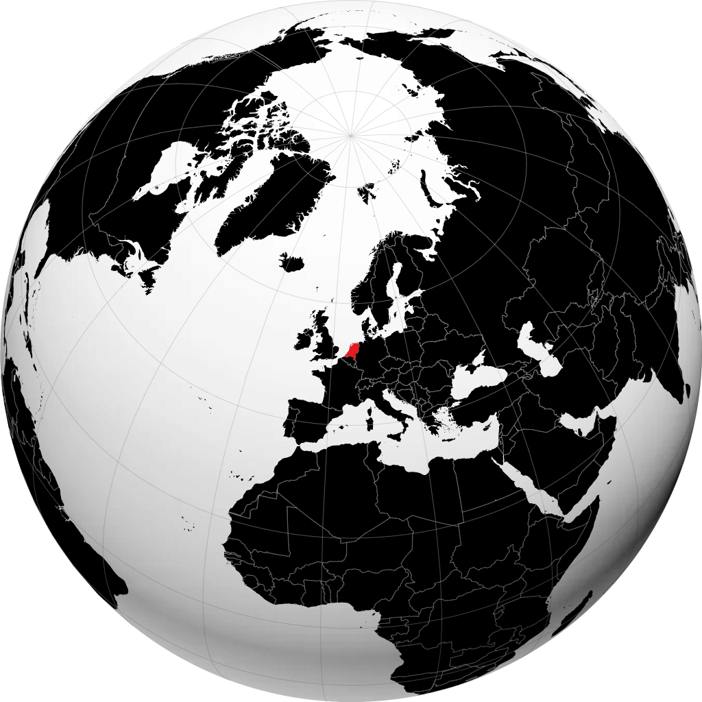 Niederlande auf dem Globus